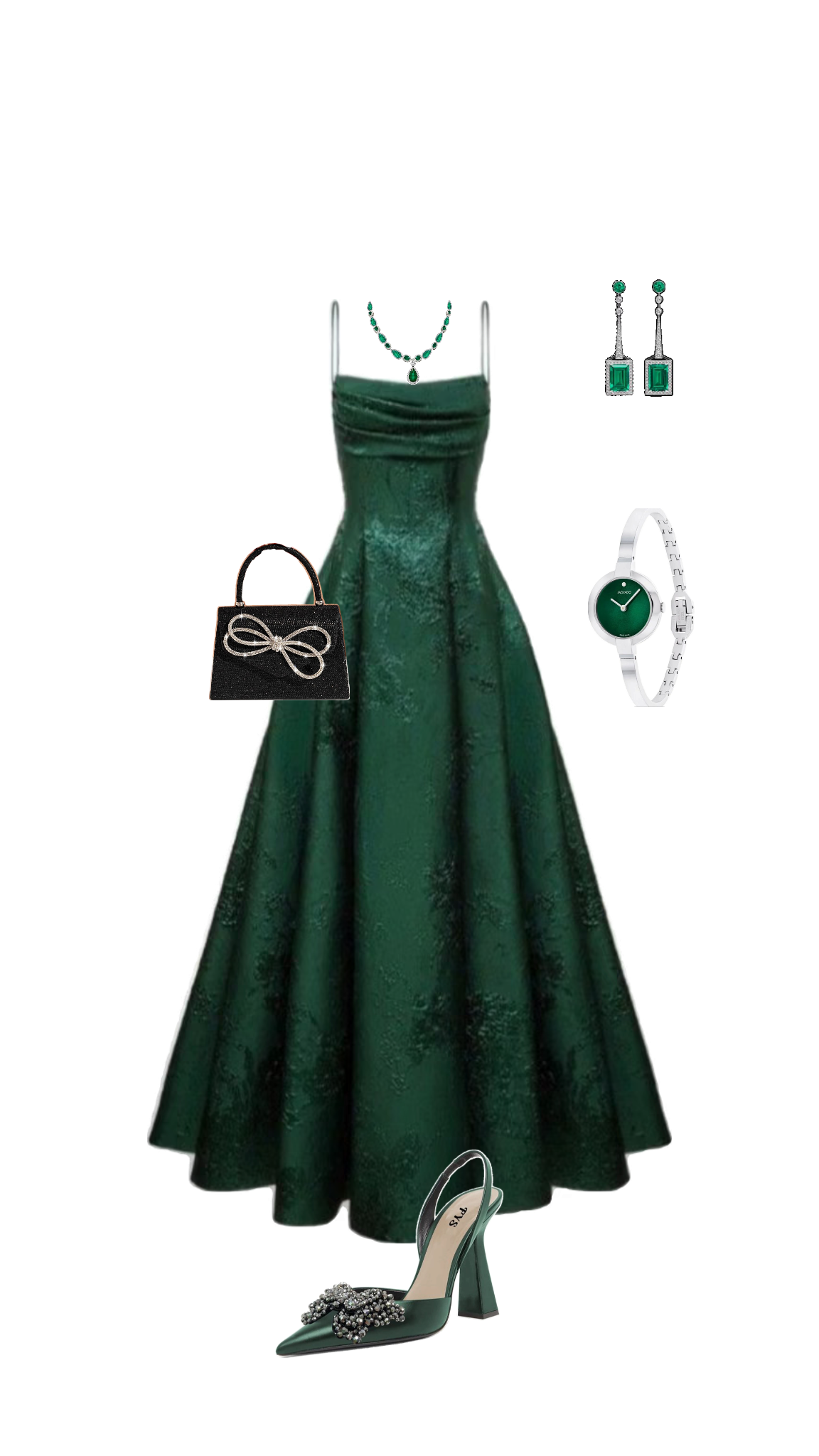 Emerald Green Spaghetti Straps Prom Dress A-line Evening Dress cg24974