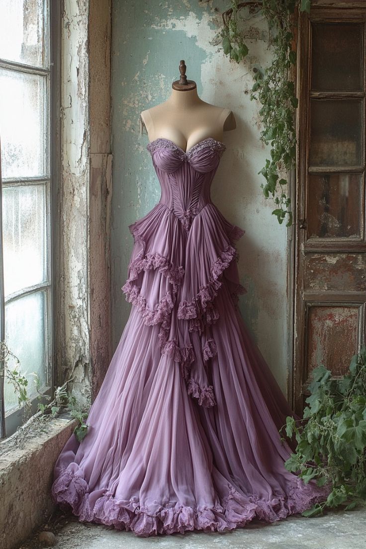 A Line Purple Sleeveless Party Dress Tulle Long Prom Dress cg25268