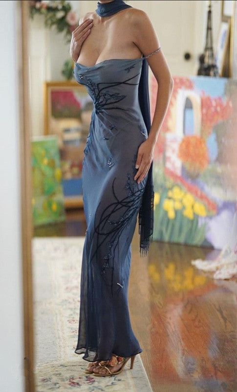 Blue Mermaid Prom Dress ,Long Party Dress cg25261