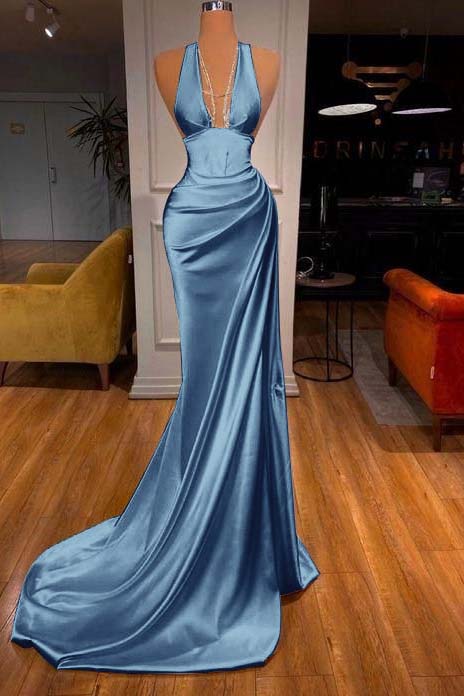 V-Neck Mermaid Prom Dress Elegant Evening Party Dress cg25384