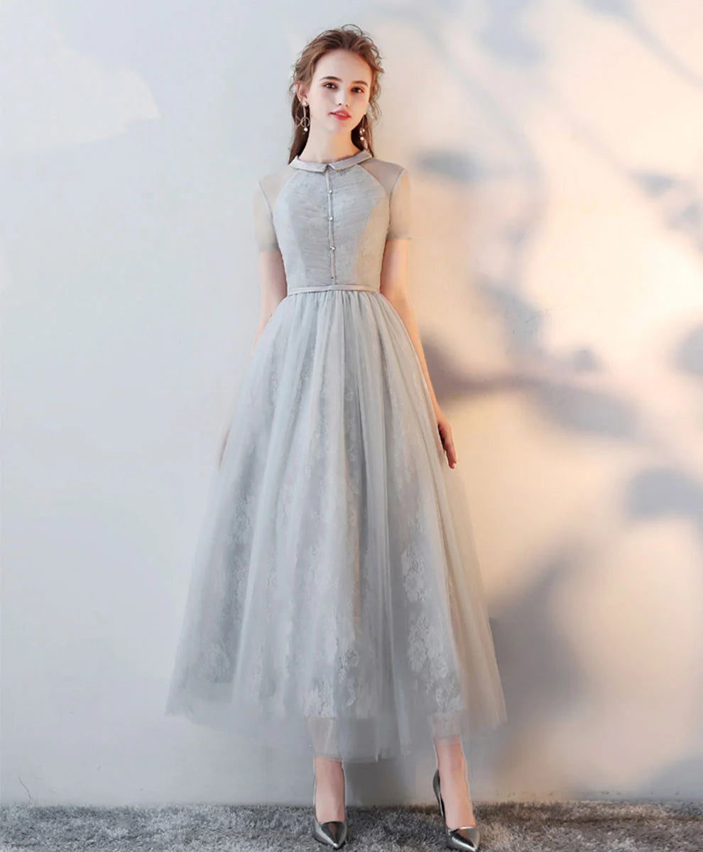 A Line Tulle Evening Dress, Graduation prom dress cg23185