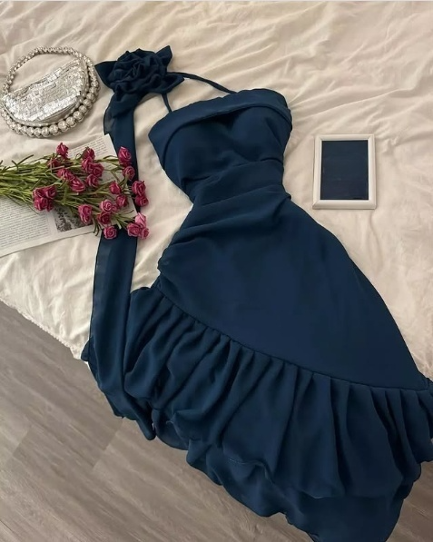 Fashion Chiffon Party Prom Dresses Ruffles Evening Dress cg25405