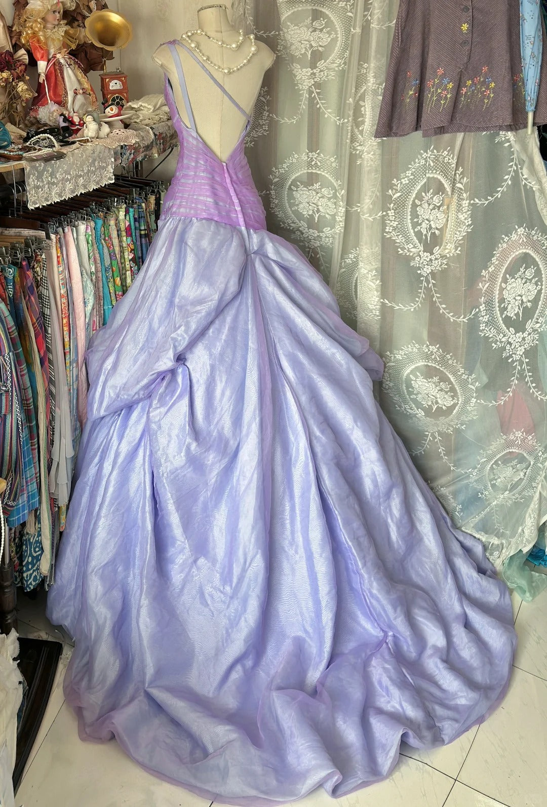 A Line Lilac Vintage Evening Dresses, Sleeveless Party Gowns cg25492