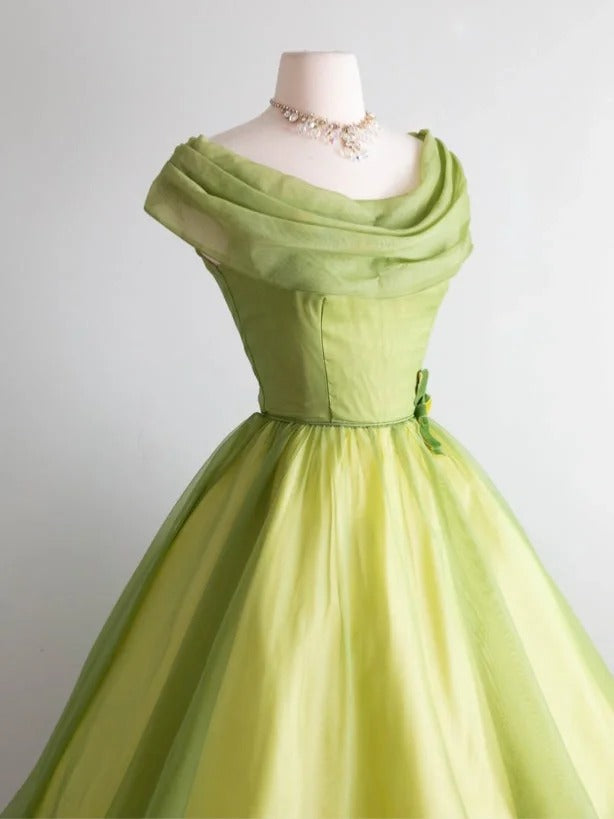 A Line Green Off Shoulder Short Party Dress Short Evening Dress cg25560