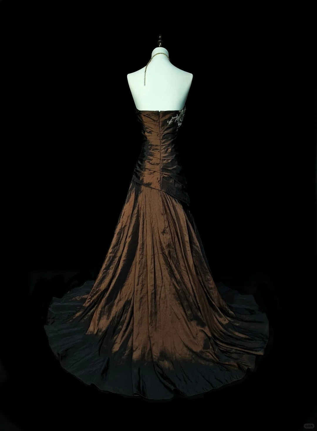 Strapless Brown Vintage Evening Dresses, Sleeveless Long Party Gowns cg25499