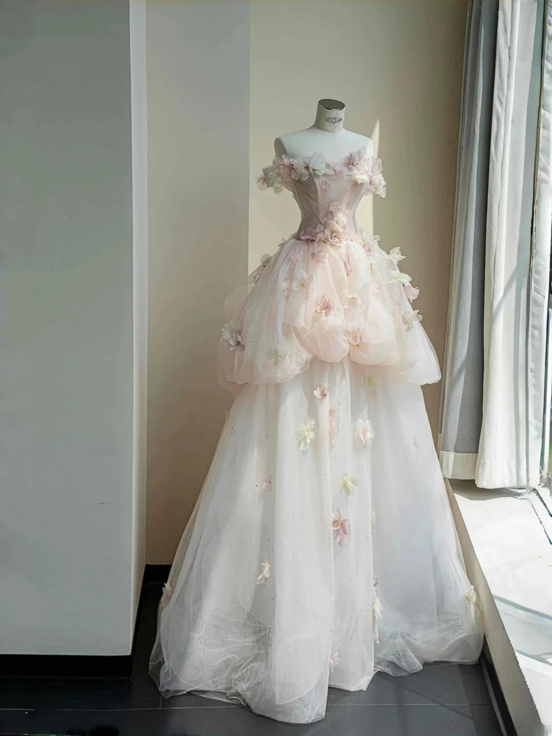 A Line Off Shoulder Long Prom Dress Unique Evening Dress cg25562
