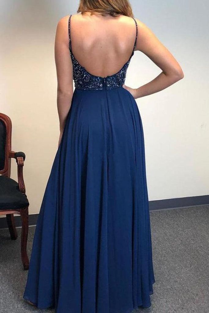 Charming Spaghetti Straps Evening Party Dress, Sexy Prom Dresses with Slit cg603