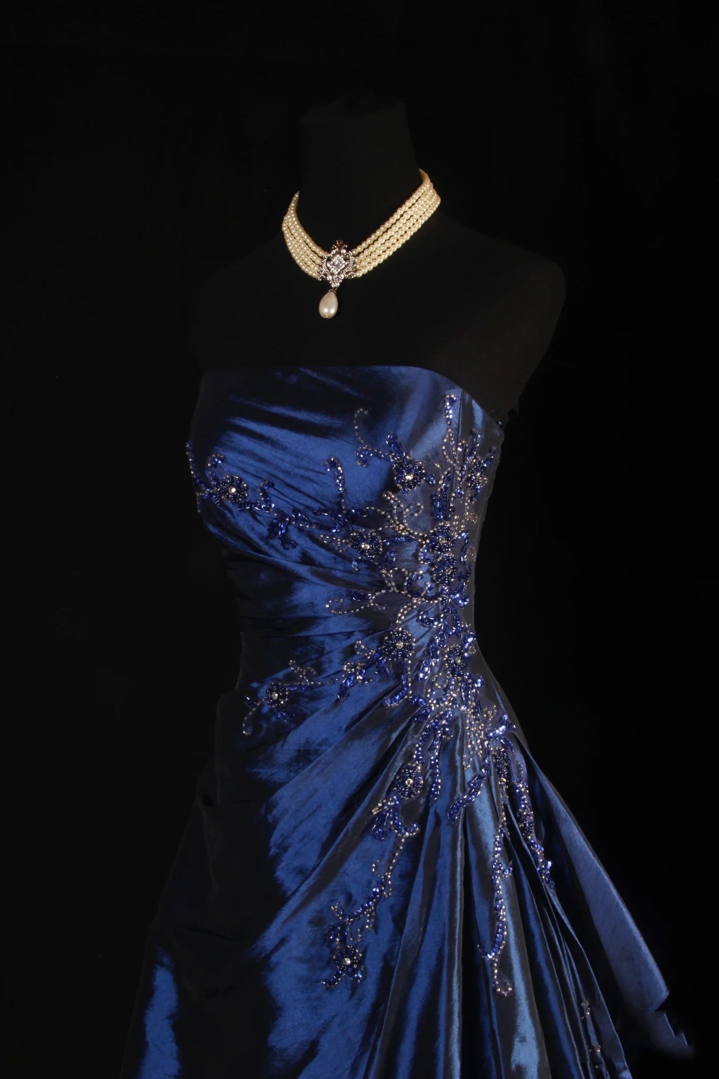 Pretty A Line Sleeveless Navy Blue Long Prom Dress Evening Dress cg25270