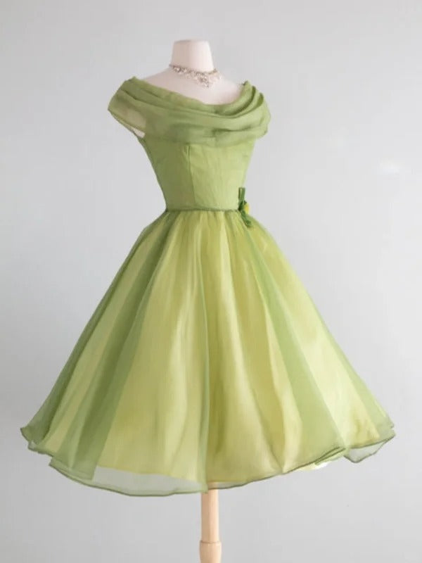 A Line Green Off Shoulder Short Party Dress Short Evening Dress cg25560