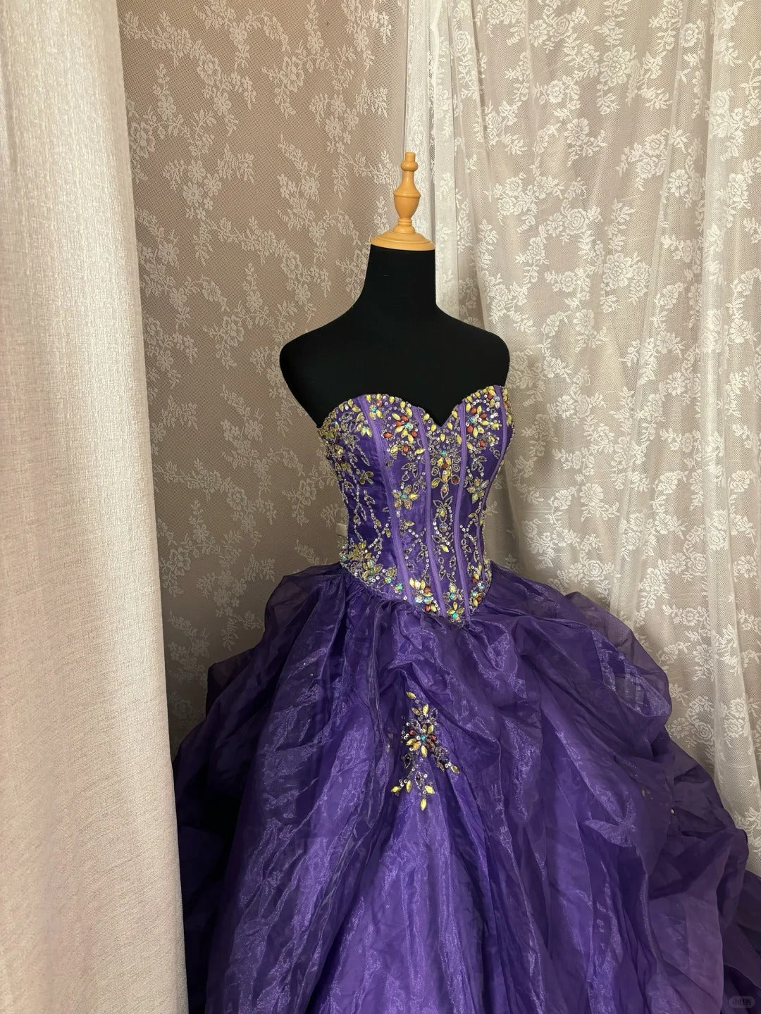 A Line Long Ball Gown Quinceanera Dress Purple Long Evening Dress cg25550