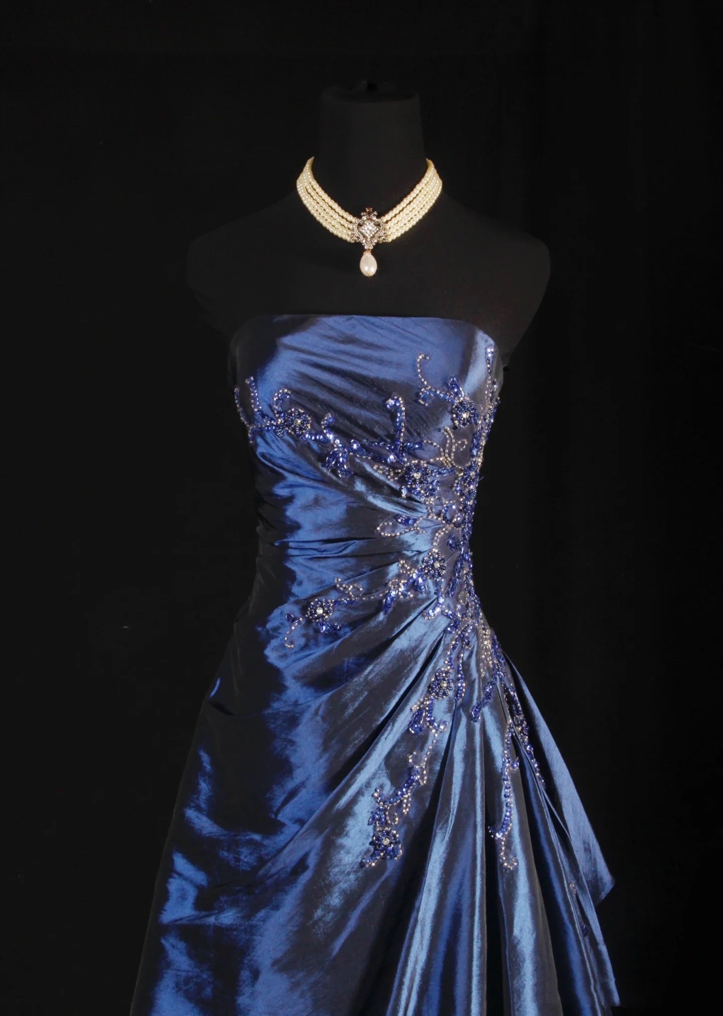 Pretty A Line Sleeveless Navy Blue Long Prom Dress Evening Dress cg25270