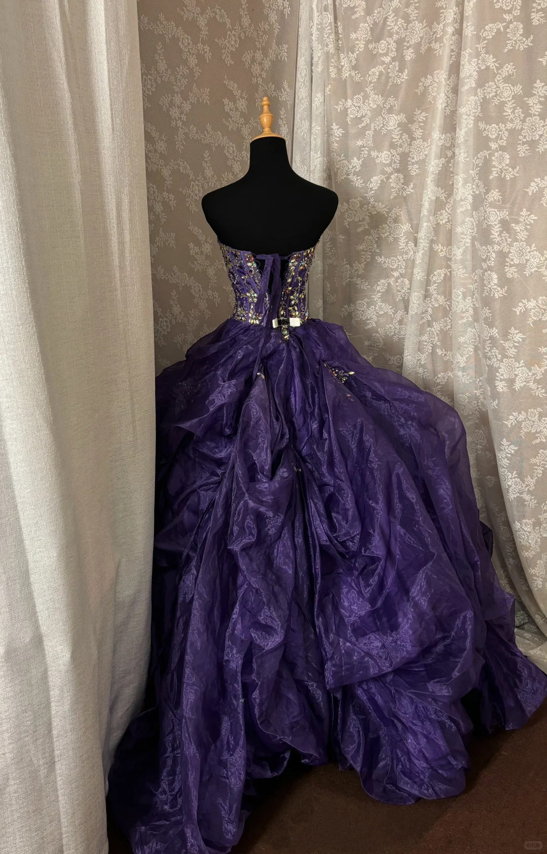 A Line Long Ball Gown Quinceanera Dress Purple Long Evening Dress cg25550