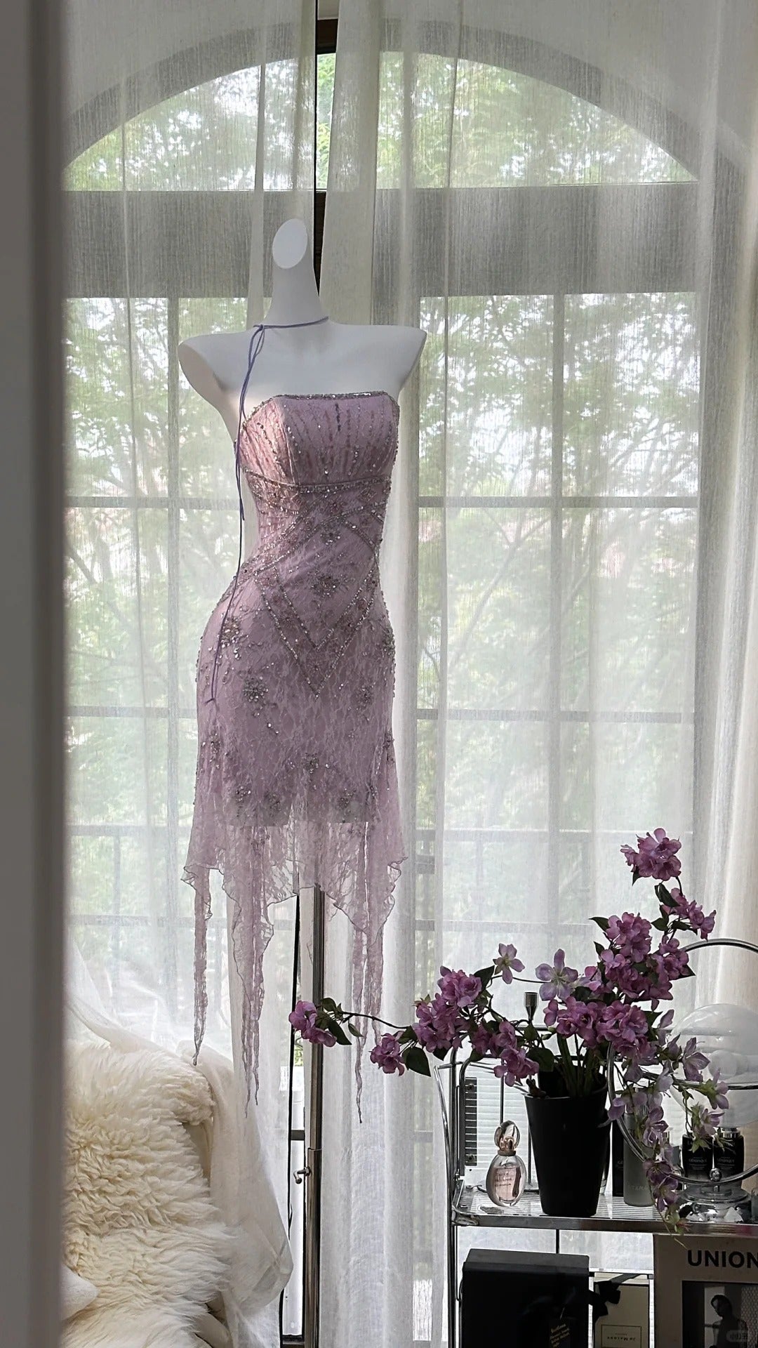 Vintage Short Evening Dresses, Lilac Short Party Gowns cg25535