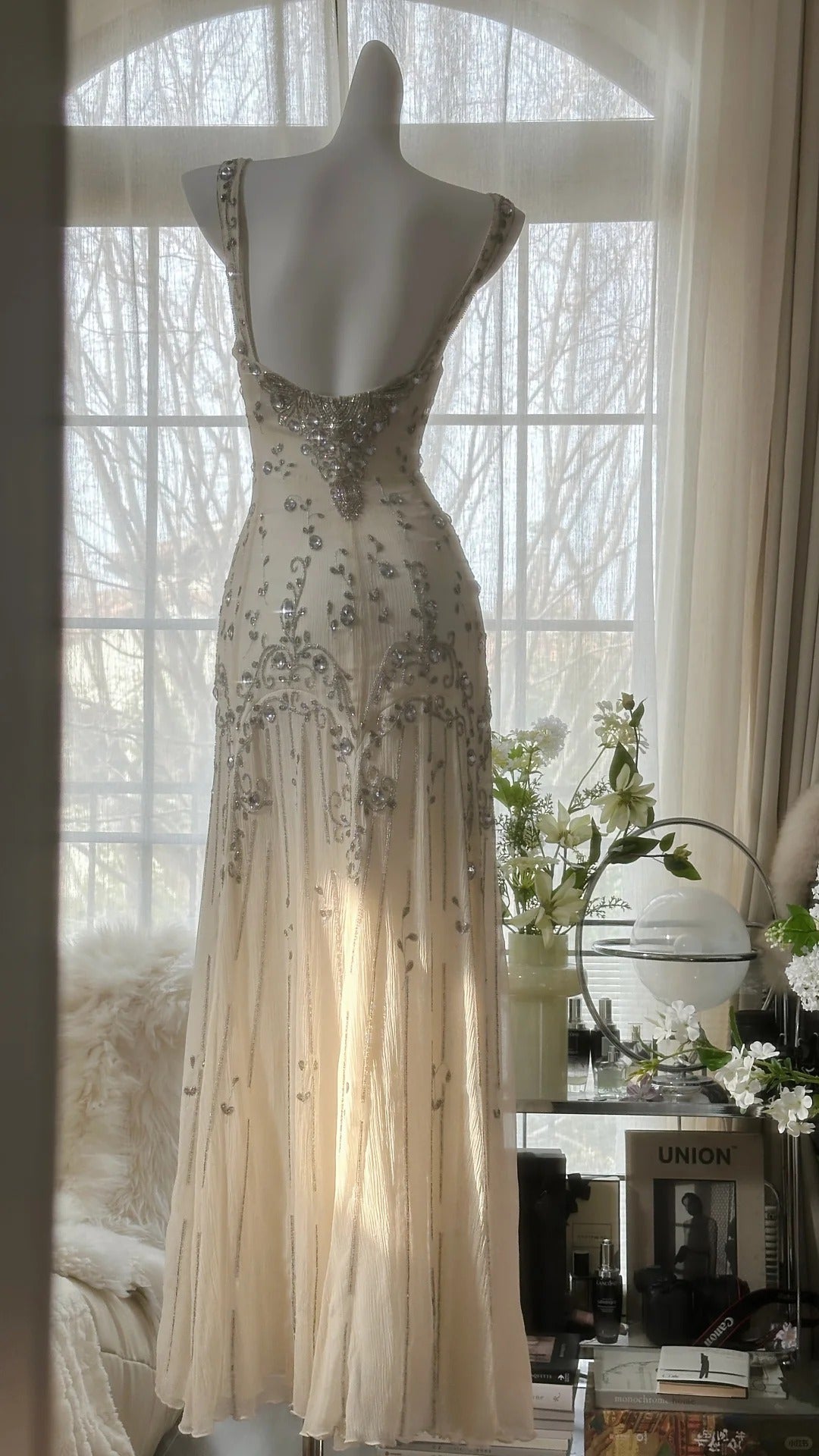 Vintage Evening Dresses, Light Champagne Long Sleeveless Party Gowns cg25532
