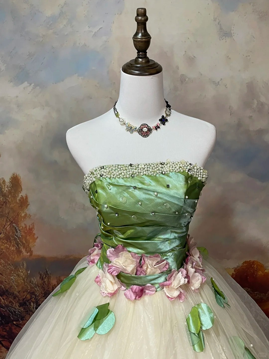 A Line Strapless Ball Gown Quinceanera Dress Unique Evening Dress cg25561