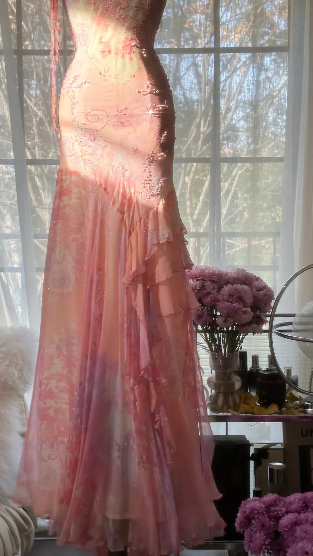 Mermaid Vintage Evening Dresses, Sleeveless Long Party Gowns cg25509