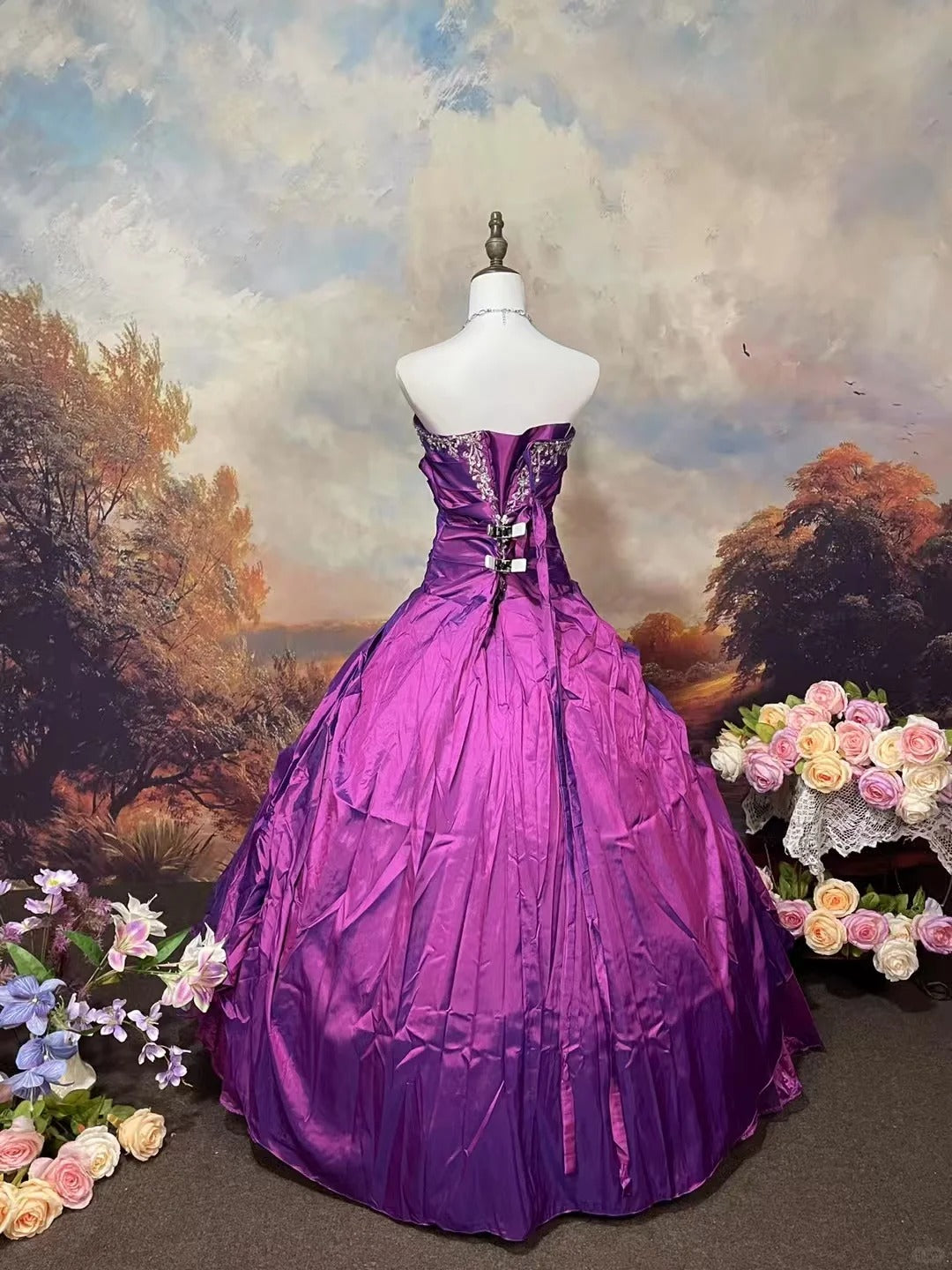 A Line Strapless Ball Gown Quinceanera Dress Unique Evening Dress cg25567