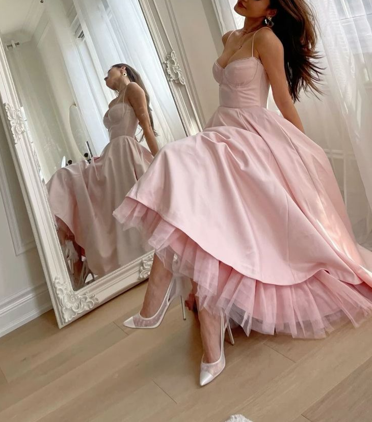 A Line Pink Prom Dresses, Pink Formal Evening Dresses cg25212