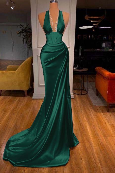 V-Neck Mermaid Prom Dress Elegant Evening Party Dress cg25384