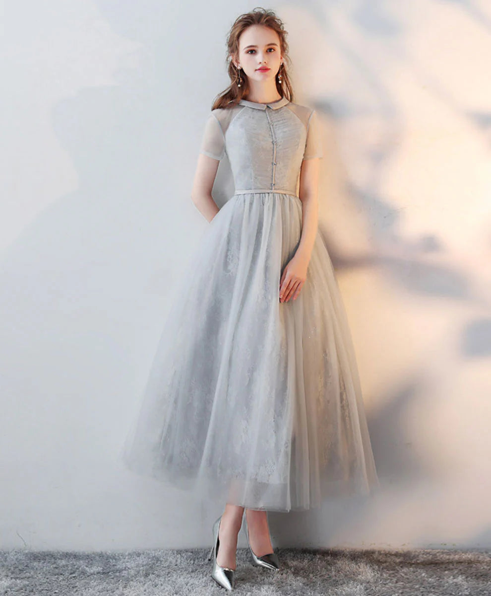 A Line Tulle Evening Dress, Graduation prom dress cg23185
