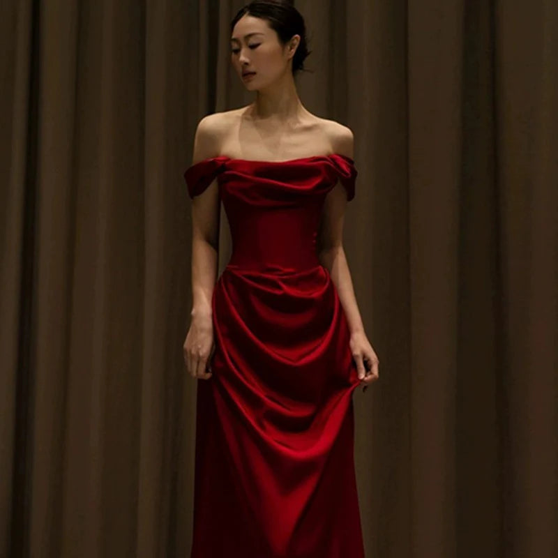Off-Shoulder Evening Gown Long Prom Evening Formal Dresses cg25146