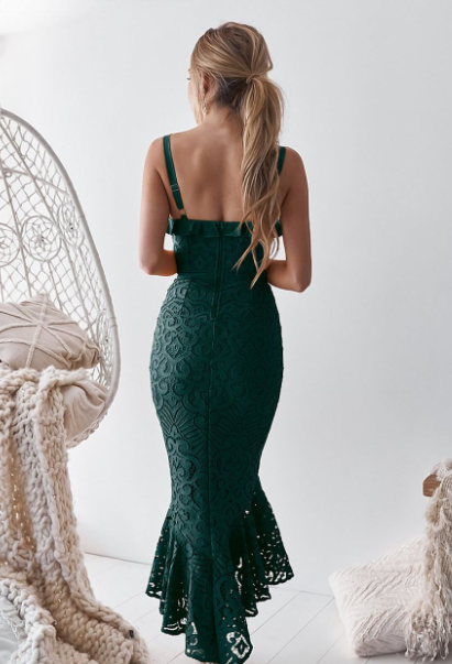 Emerald Green Lace Prom Dress cg9885