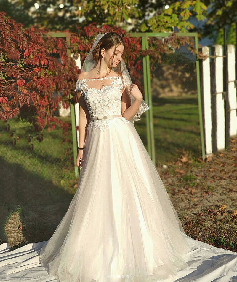 CHAMPAGNE LACE LONG PROM DRESS EVENING DRESS cg13608