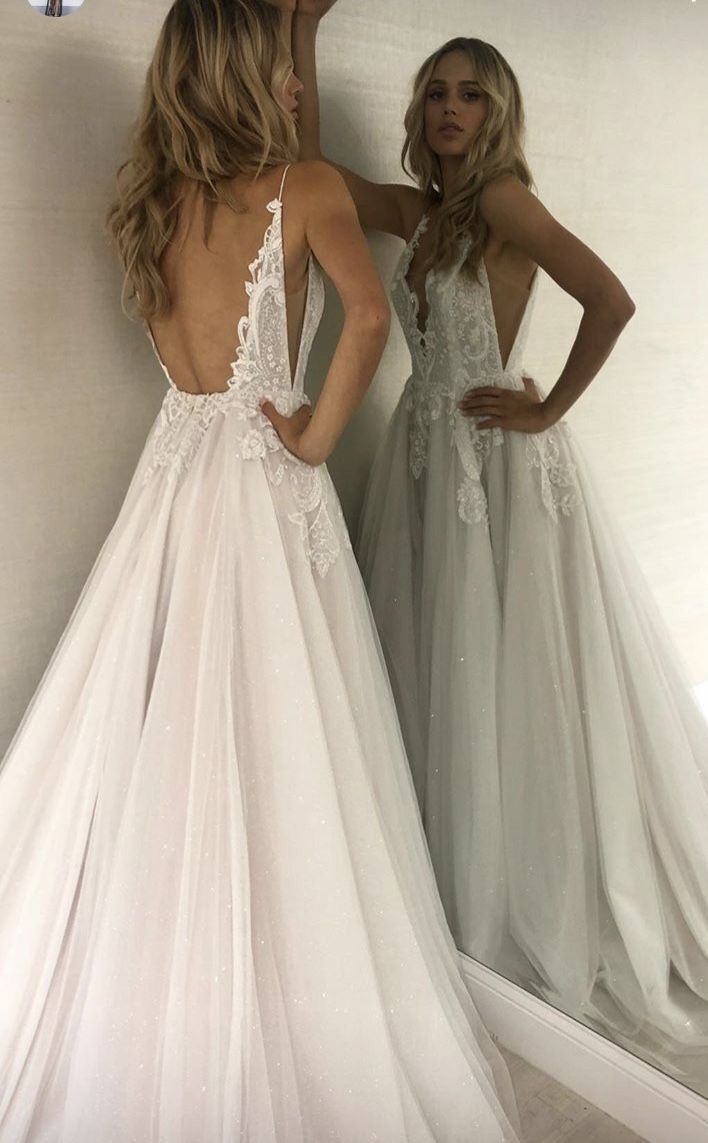 Sexy Open Back Bridal Dress Lace Prom Dress cg15891