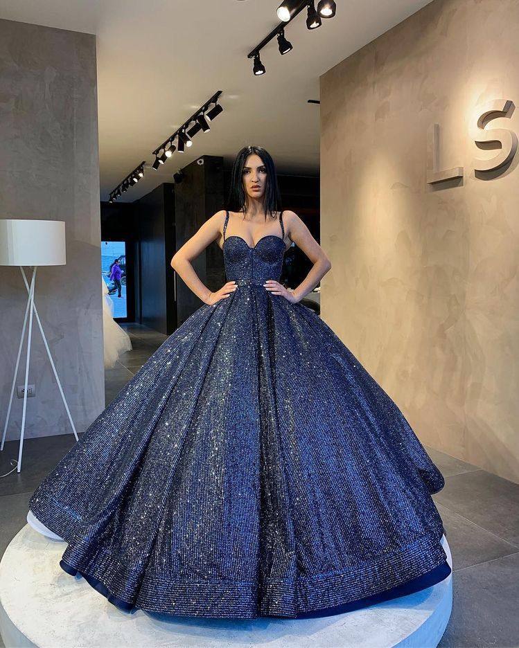 sparkly blue sweetheart ball gown quinceanera prom dresses cg20534