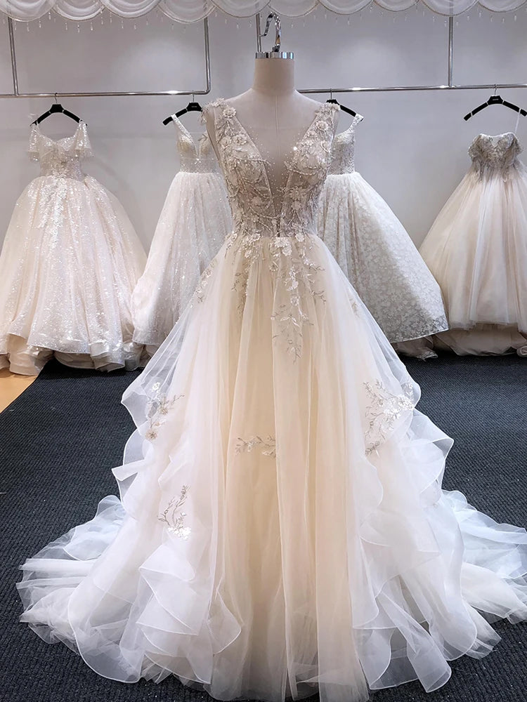 Luxury Beaded Backless Bridal Gown prom dress evening dress cg20670