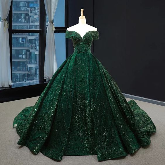 Unique a line long prom dress, green long evening dress cg21447
