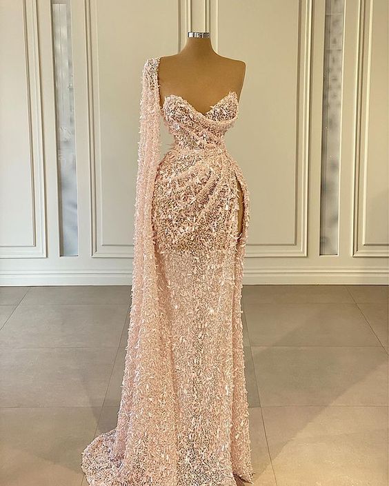 pink long prom dress, evening dress cg23093