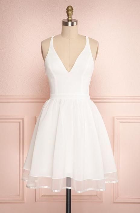 White Homecoming Dress,Short Party Dress cg23242