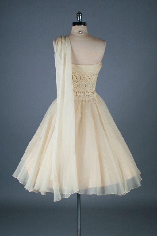 Vintage One Shoulder Organza Homecoming Dress cg23275