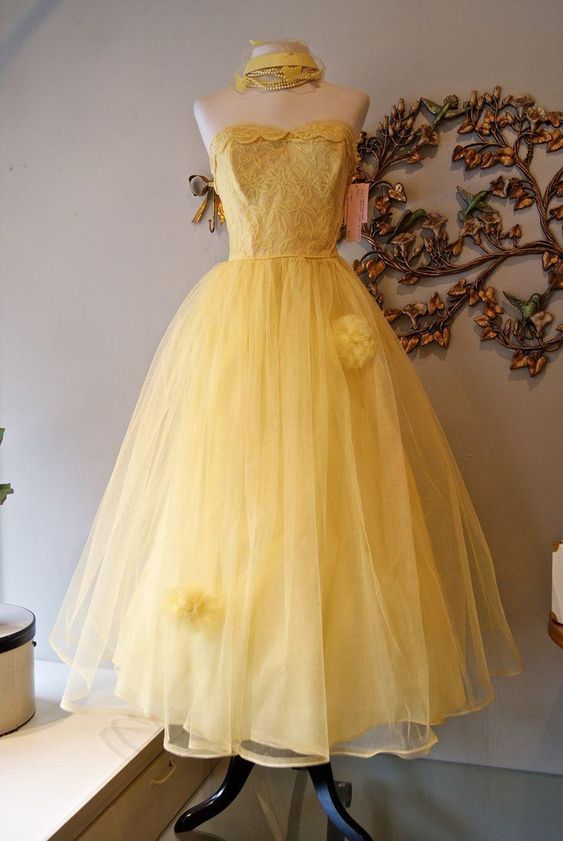 Princess yellow evening gown Homecoming Dress cg23291