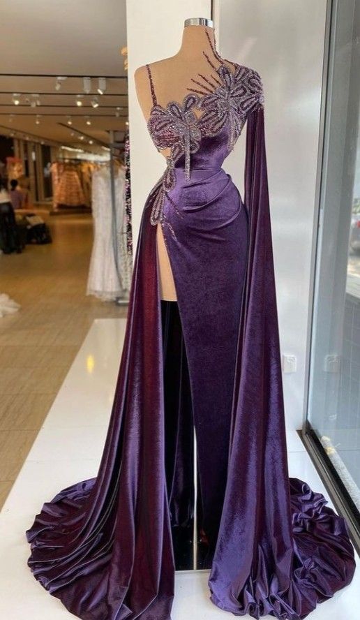 Gorgeous Purple Long Prom Dress With Split cg23391