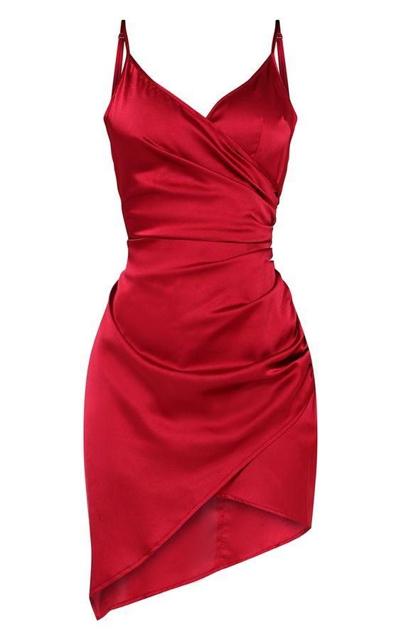 Burgundy Satin Short Homecoming Dress cg23445
