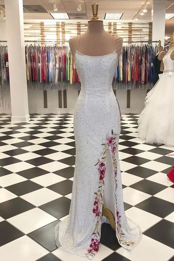 Sparkly Long Prom Dresses With Slit Popular Formal Dresses cg23500