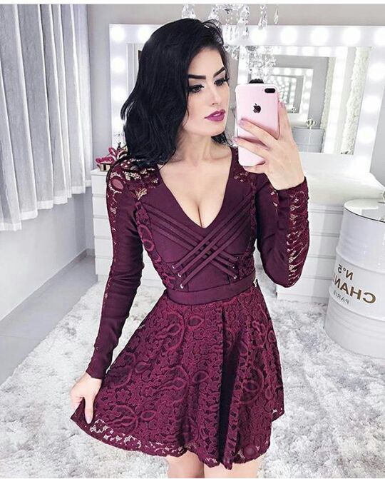 Little Short Homecoming Dress with Sleeves cg23536