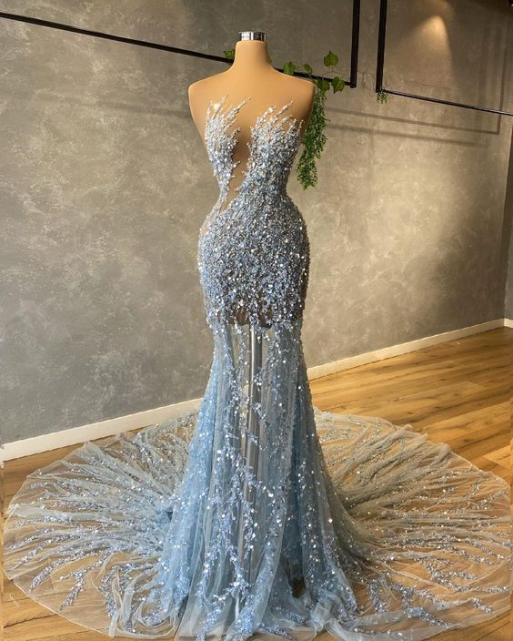 Chic gray prom Dresses sexy evening Dresses cg23586