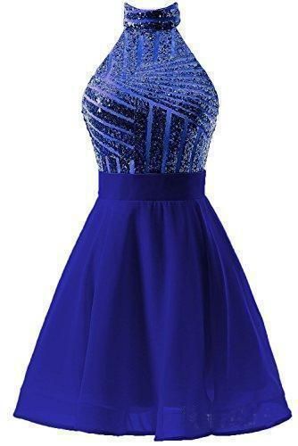 A-Line Halter Short Pink Chiffon Homecoming/Cocktail Dress with Sequins cg23627