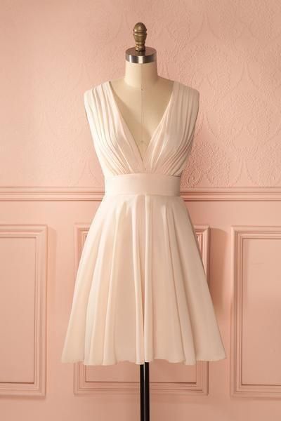 Deep V Neck Chiffon Homecoming Dress cg23631