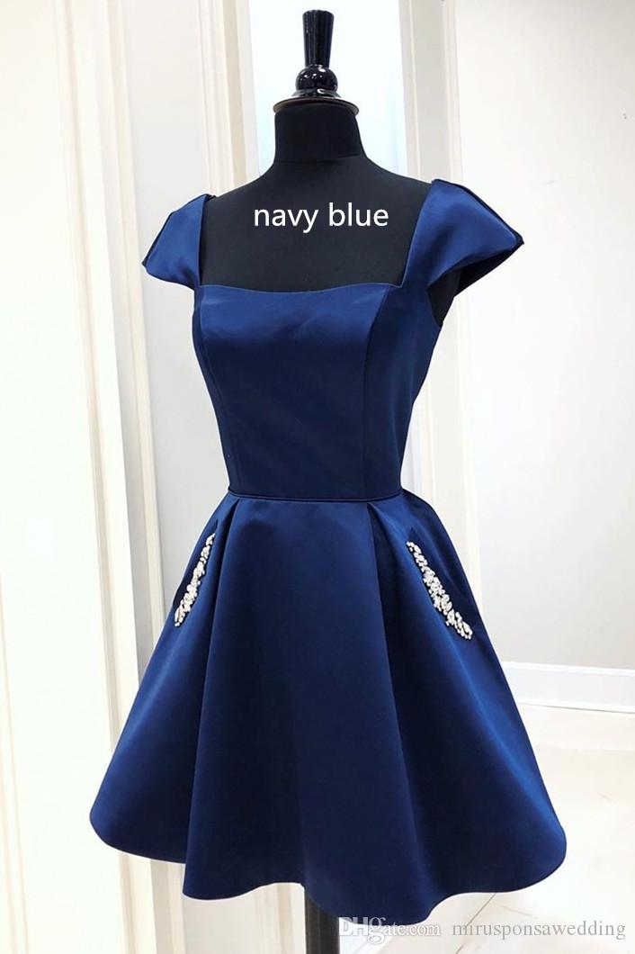 cap sleeves light sky blue satin short homecoming dress with beaded bodice cg24733