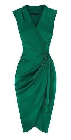 A Line Deep V Neck Green Satin Homecoming Dress cg6981
