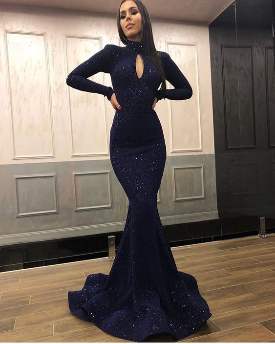 Sequined Long Mermaid Prom Dress cg7592
