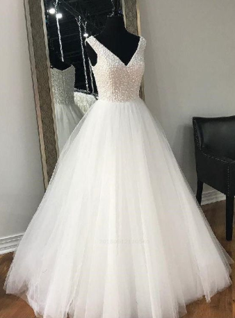 Custom Made Comfortable White prom dress cg973