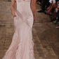 Pretty Mermaid V neckline Long Chiffon Prom Dresses Charming Evening Dress    cg25356