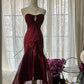 Burgundy Vintage Evening Dresses, Sleeveless Long Party Gowns  cg25510
