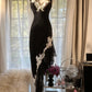 Black Lace Vintage Evening Dresses, Sleeveless Long Party Gowns  cg25503