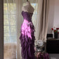 Purple Chiffon Vintage Evening Dresses, Sleeveless Long Party Gowns  cg25502